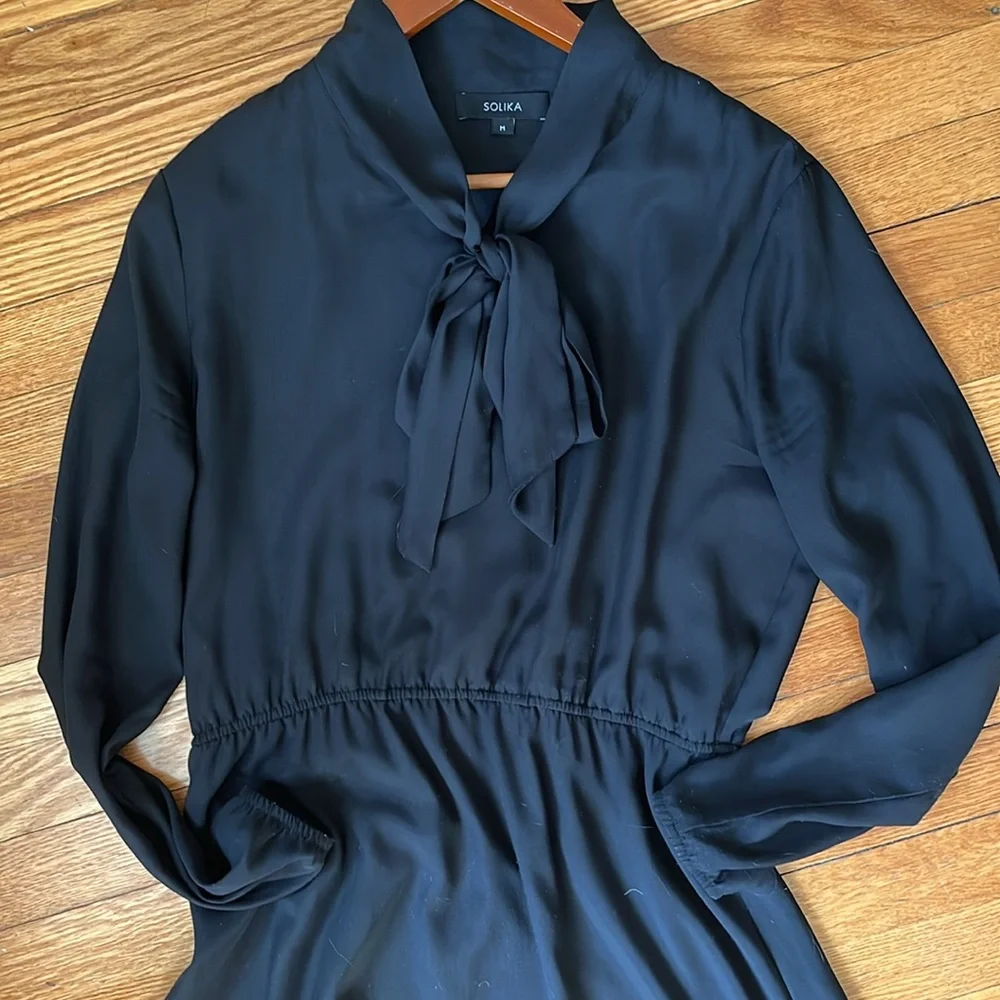 Solika Black Bow Neck Dress - Picture 4 of 4